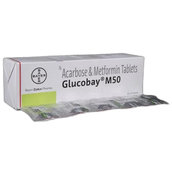 glucobay m 50mg tablet 10's